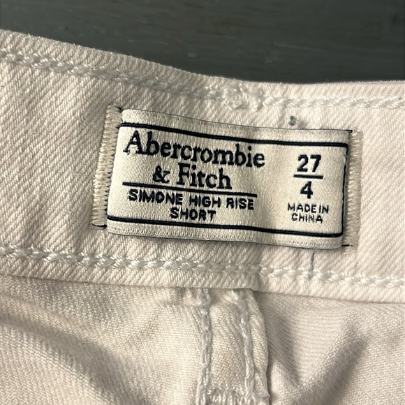 Abercrombie & Fitch Simone High-Rise White Denim Shorts sz 27 /4 EUC - Picture 6 of 10